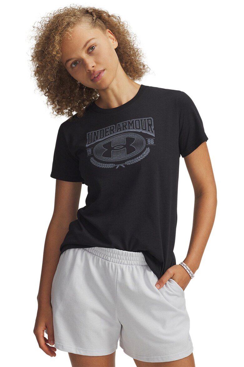 Under Armour Тениска Varsity с лого Черен