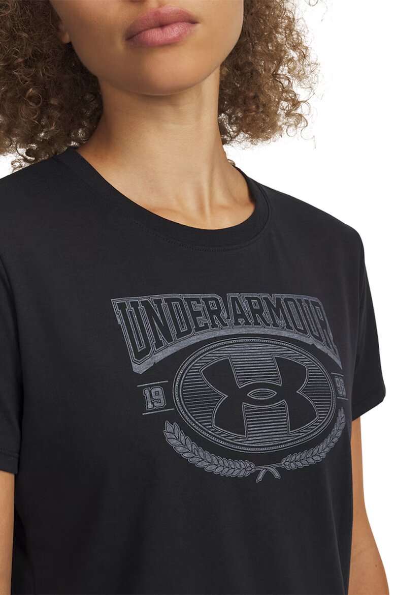 Under Armour Тениска Varsity с лого Черен