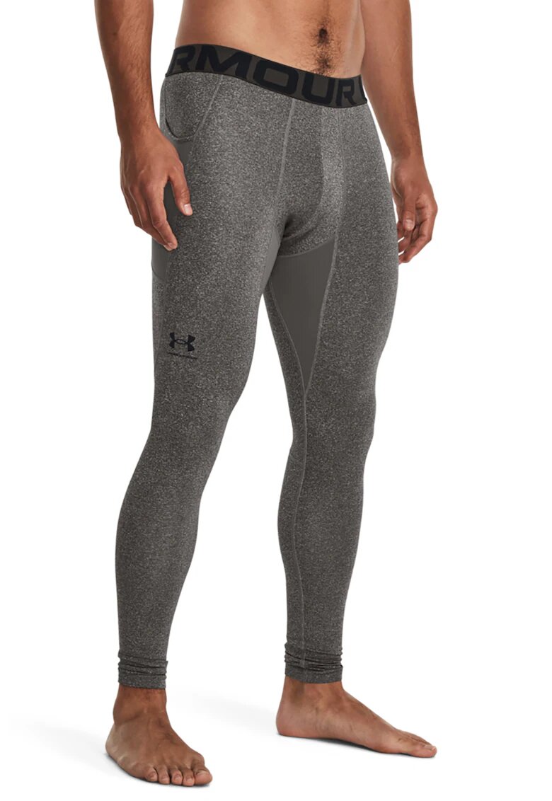 Under Armour Тренировъчен компресиращ клин ColdGear® с лого - Бял/Черен