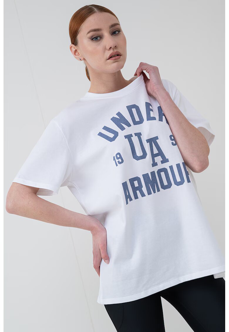 Under Armour Тренировъчна тениска Collegiate - Бял/Прашно синьо