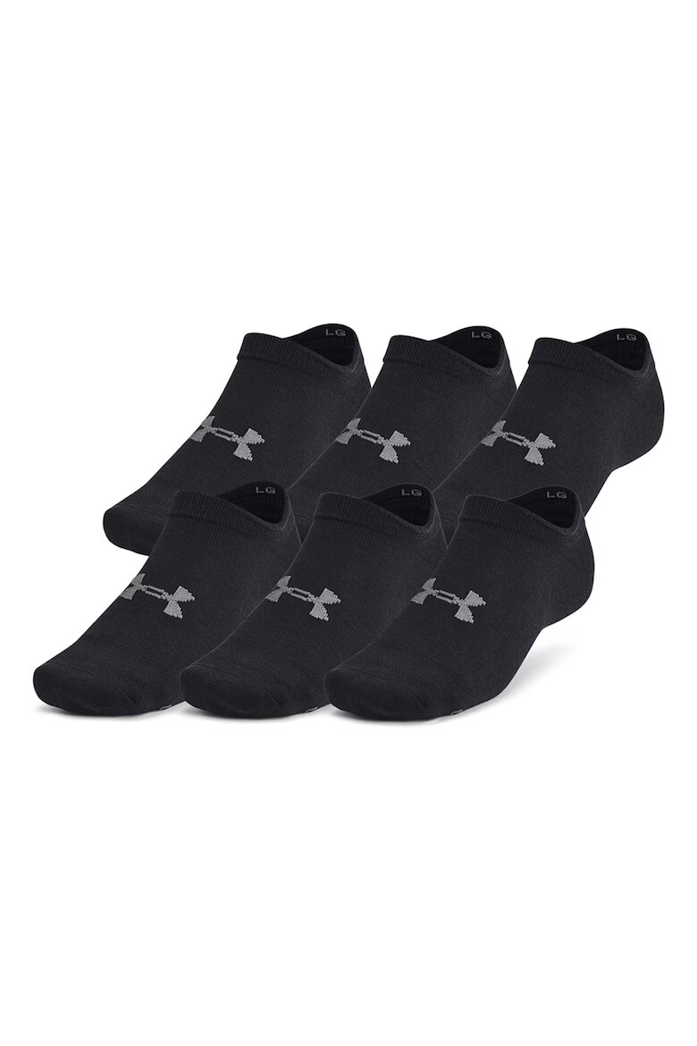 Under Armour Тренировъчни чорапи до глезена Essential - 6 чифта Черен/Сив