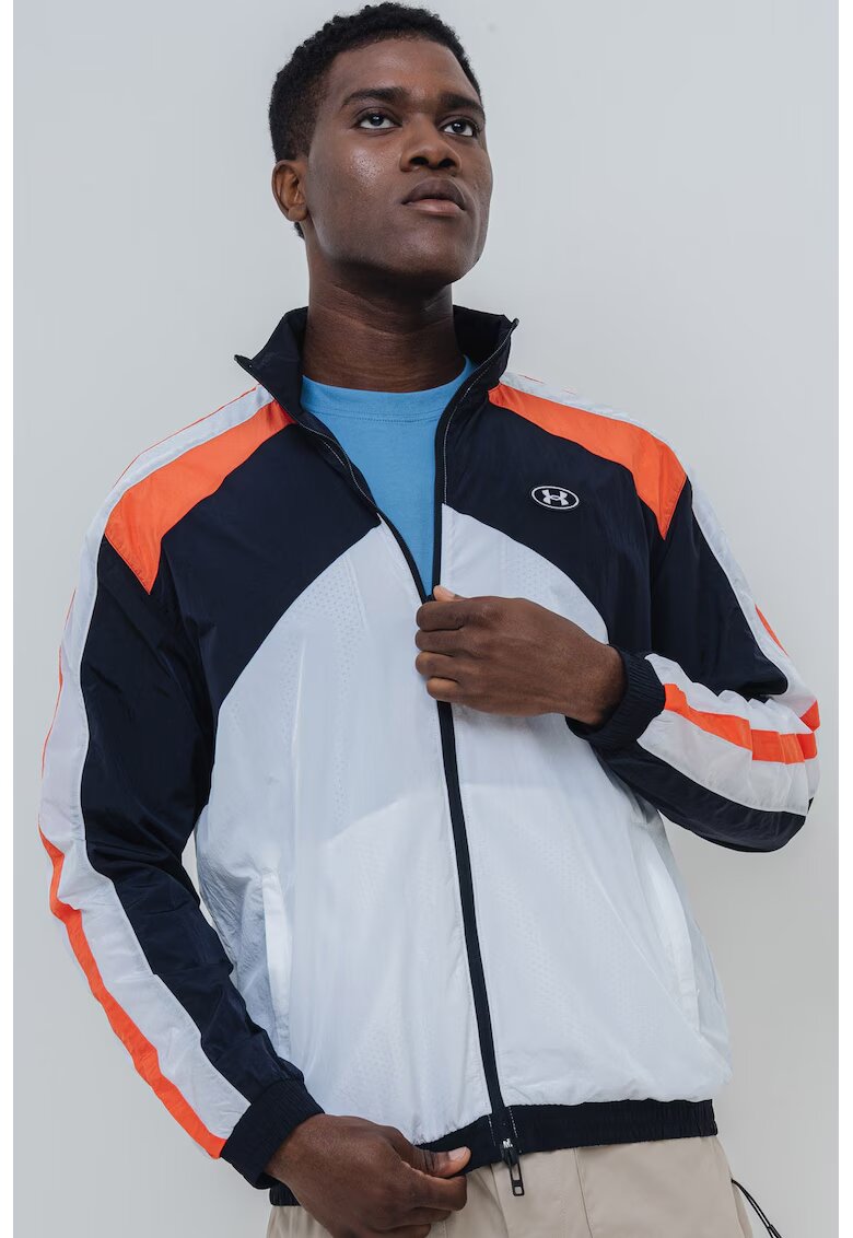 Under Armour Тренировъчно яке Icon с миди яка - Бял/Черен/Корал