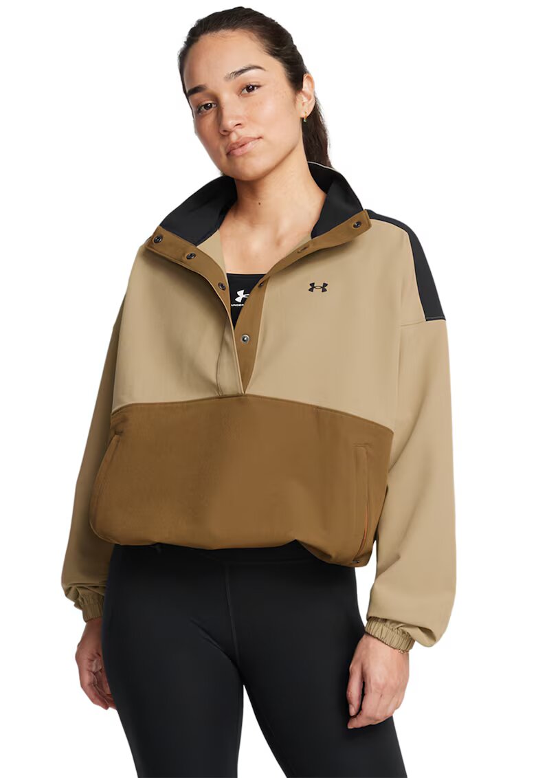 Under Armour Водоустойчив спортен суитшърт - Кафяв/Светло бежово