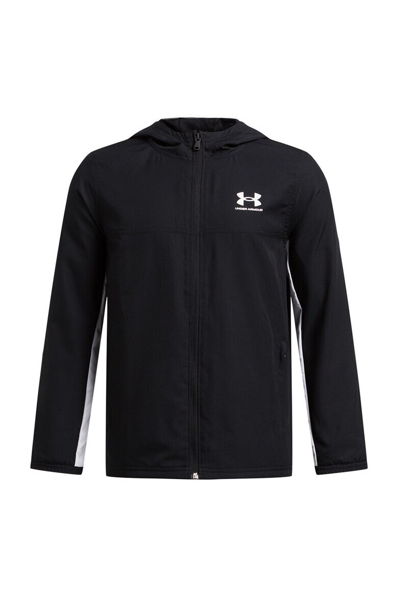 Under Armour Яке с цип и качулка Черен/Бял