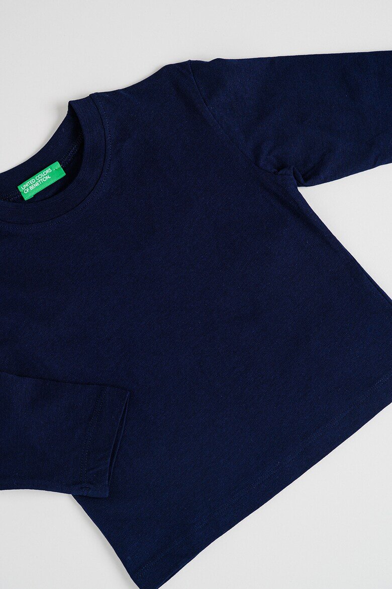 United Colors of Benetton Блуза с принт на гърба Тъмносин