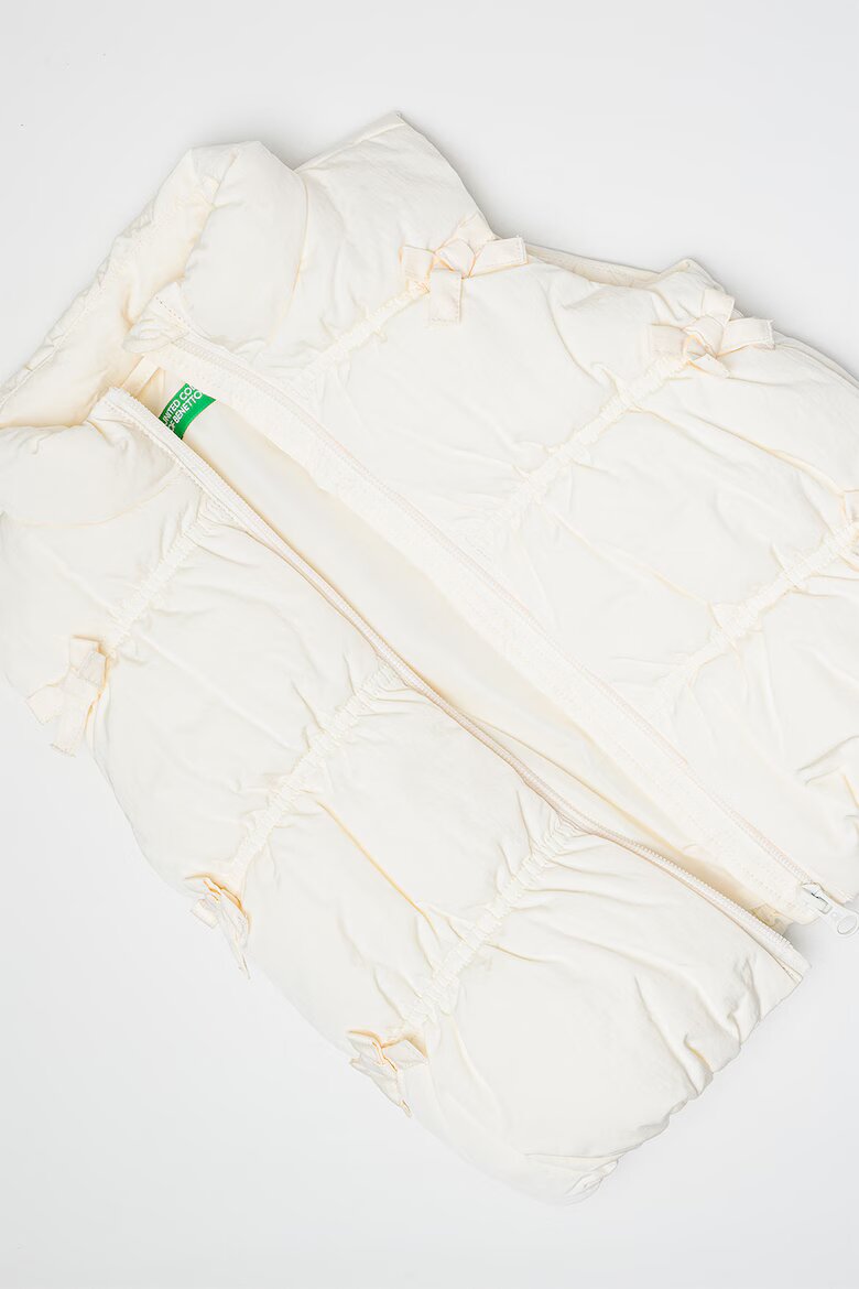 United Colors of Benetton Капитониран елек с панделки Слонова кост