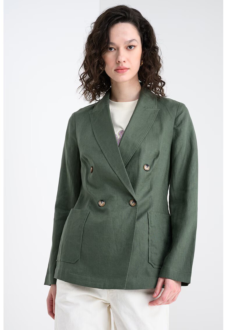 United Colors of Benetton Ленено сако с двуредно закопчаване
