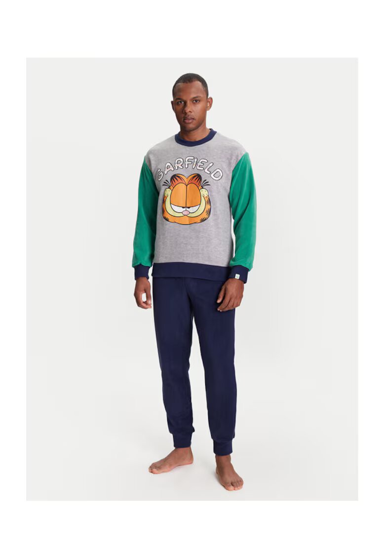 United Colors of Benetton Мъжка пижама 3JA44P02K - Полиестер - Тъмносин/Сив - Сив/Тъмносин