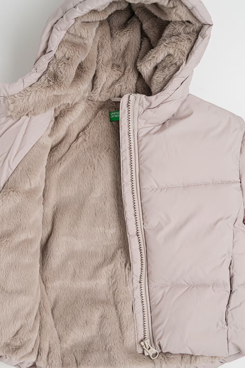 United Colors of Benetton Подплатено зимно яке с качулка Бежов