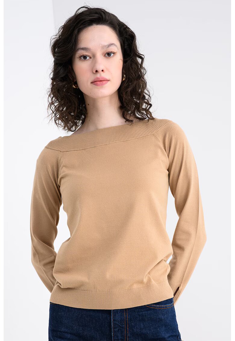 United Colors of Benetton Пуловер с деколте тип лодка - Камел