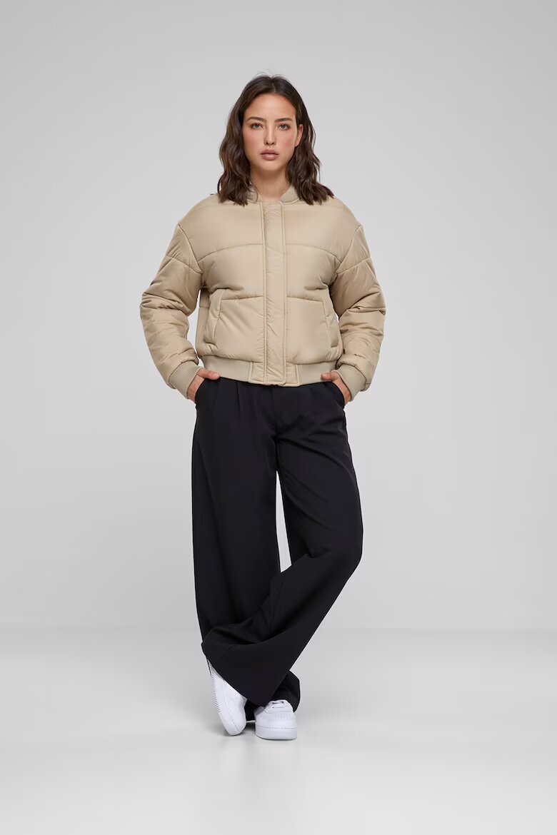 Urban Classics Бомбър яке с джобове встрани Бежов