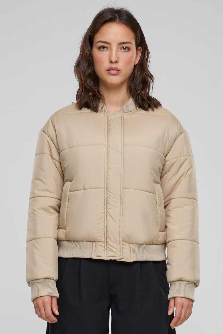 Urban Classics Бомбър яке с джобове встрани Бежов