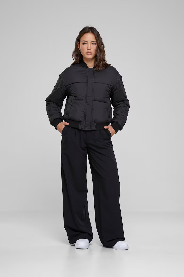 Urban Classics Бомбър яке с джобове встрани Черен