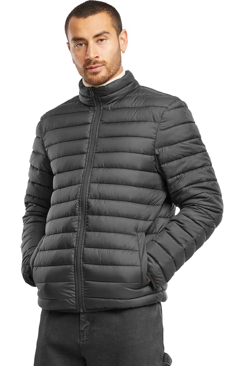Urban Classics Капитонирано яке с цип Черен