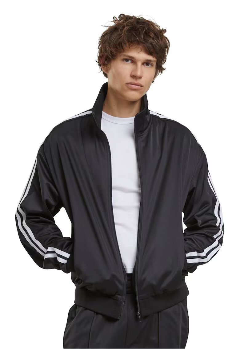 Urban Classics Суитшърт с цип и контрасти на ръкавите