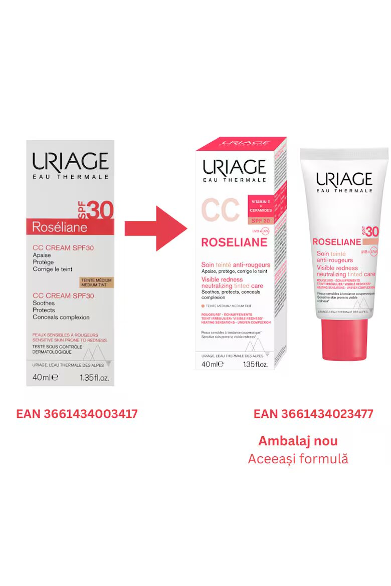 Uriage CC крем против зачервяване ROSELIANE SPF30 40 мл