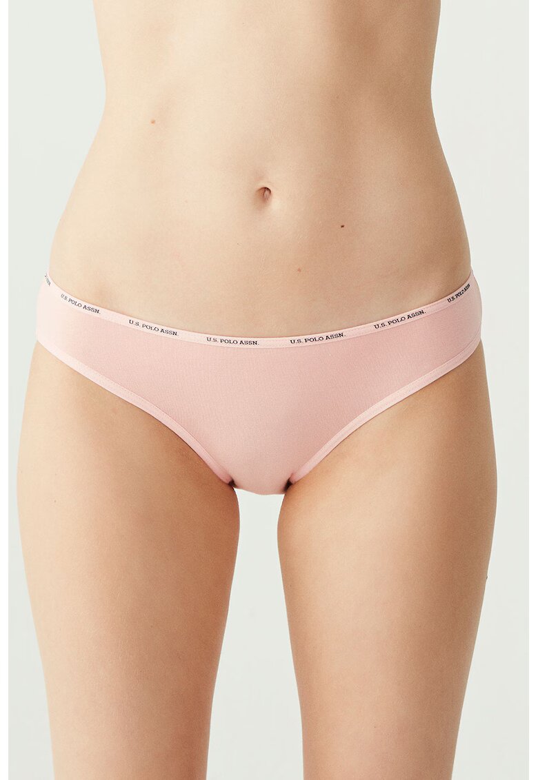 US Polo Assn Бикини с модал - 3 чифта - Червен/Бежов/Праскова