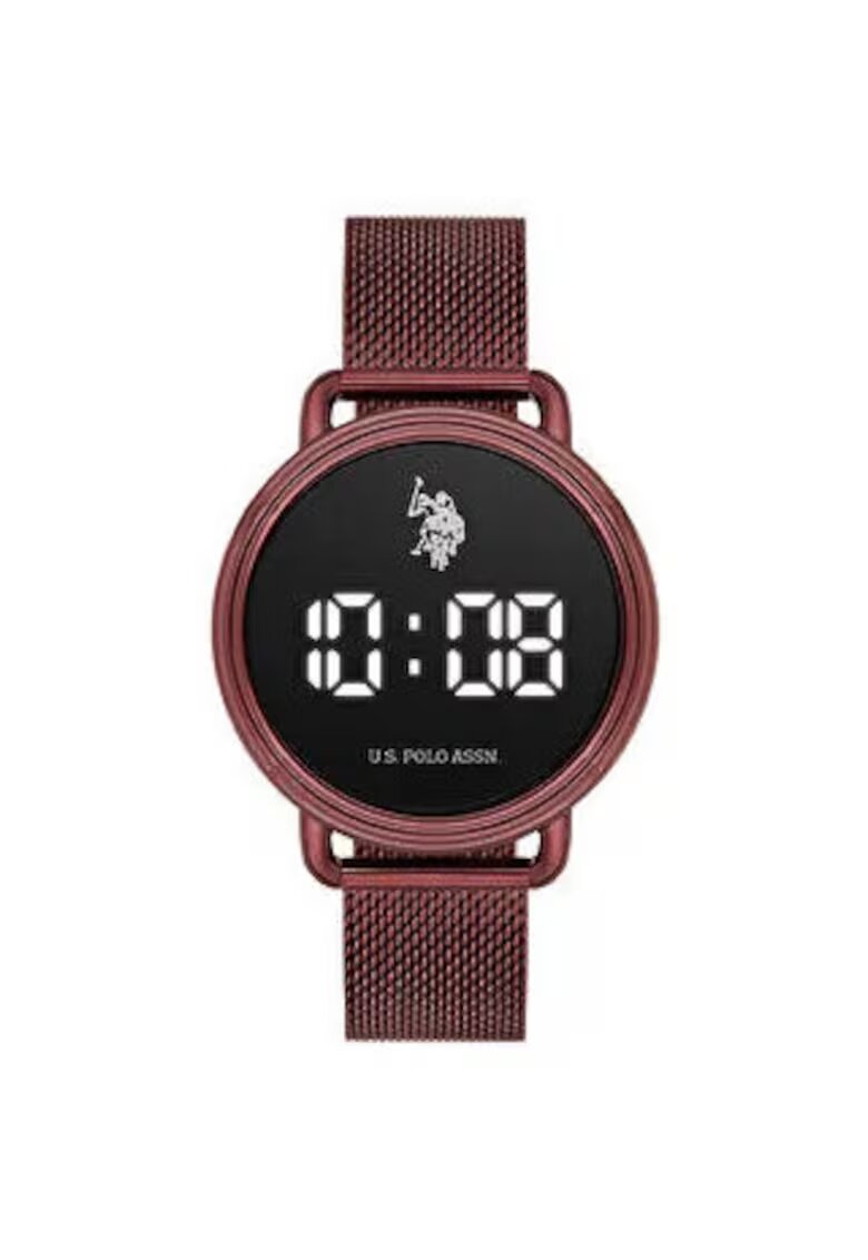 US Polo Assn Дамски часовник USPA2051-05 - червен - 36 мм - кварцов механизъм - дигитален дисплей