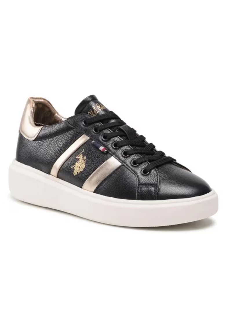 US Polo Assn Дамски кецове - Черни - Естествена и екологична кожа 2870