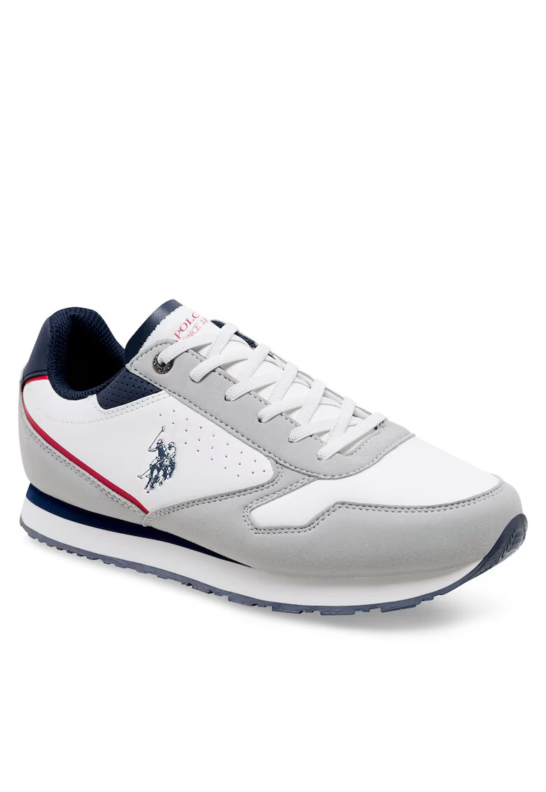 US Polo Assn Детски кецове - модел NOBIK001C - сиви - бял текстил