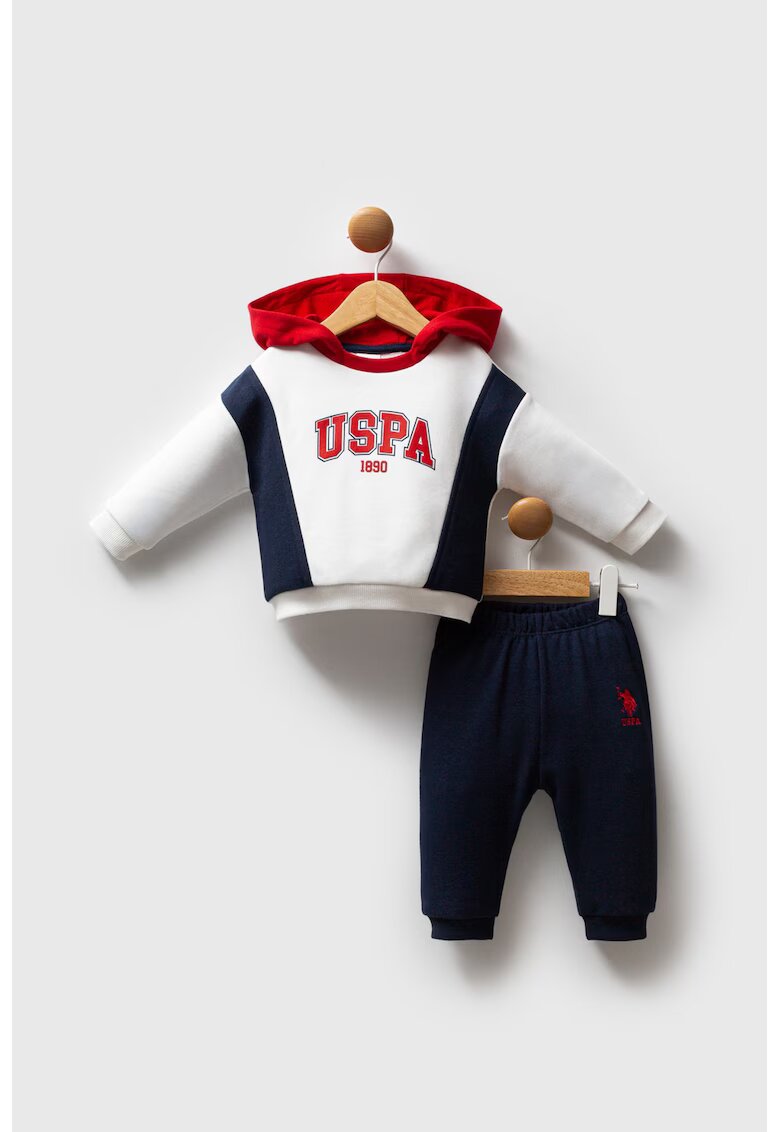 US Polo Assn Худи и спортен панталон - 2 части - Червен/Бял/Тъмносин