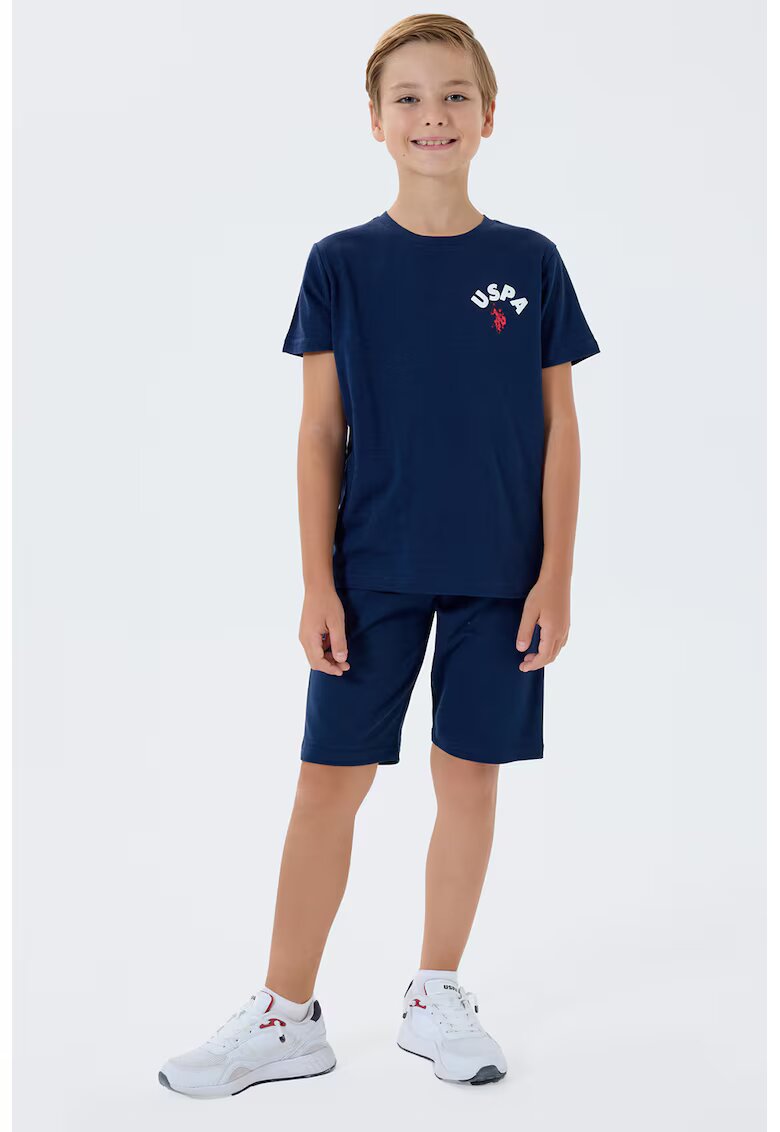 US Polo Assn Къс спортен екип с лого - Червен/Бял/Тъмносин
