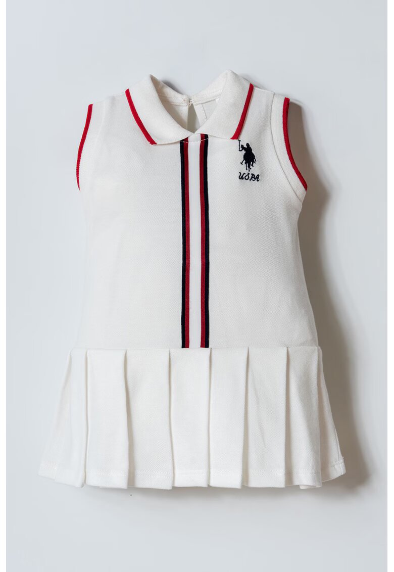 US Polo Assn Къса рокля с лого - Червен/Бял/Тъмносин