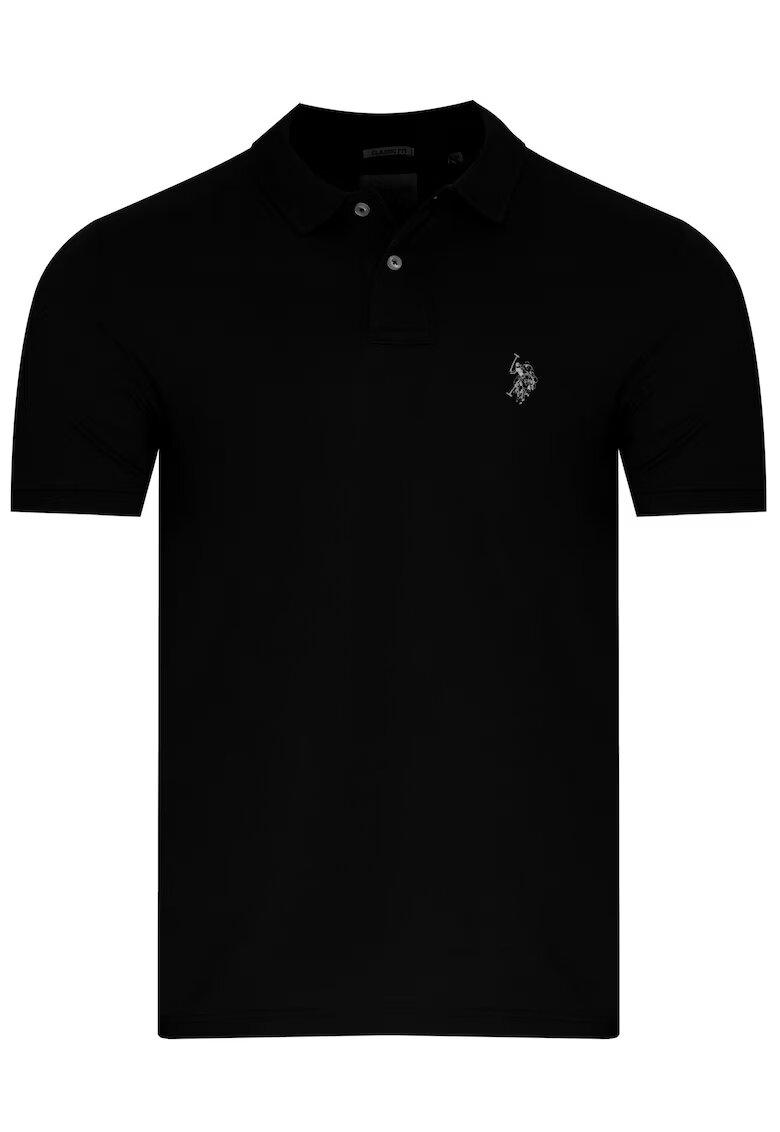 US Polo Assn Мъжка тениска тип поло - черна - памук