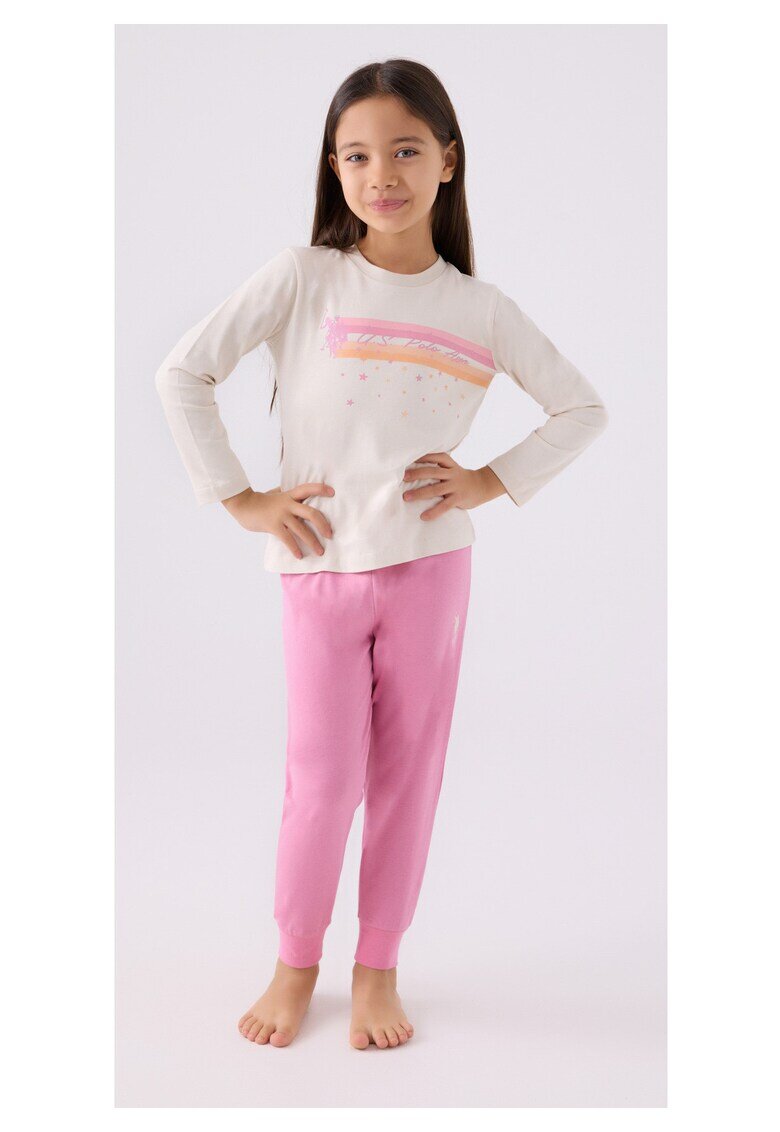 US Polo Assn Pijama cu imprimeu logo - Portocaliu - Оранжев