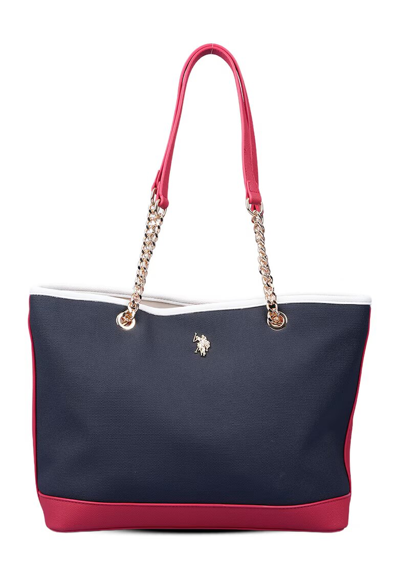 US Polo Assn Шопинг чанта с лого - Червен/Бял/Тъмносин