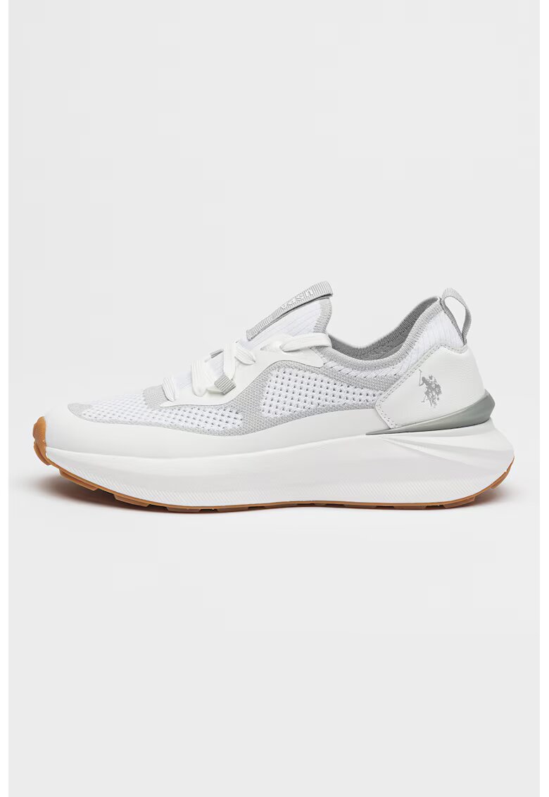 US Polo Assn Спортни обувки Ginny с плетени зони - Бял/Сив