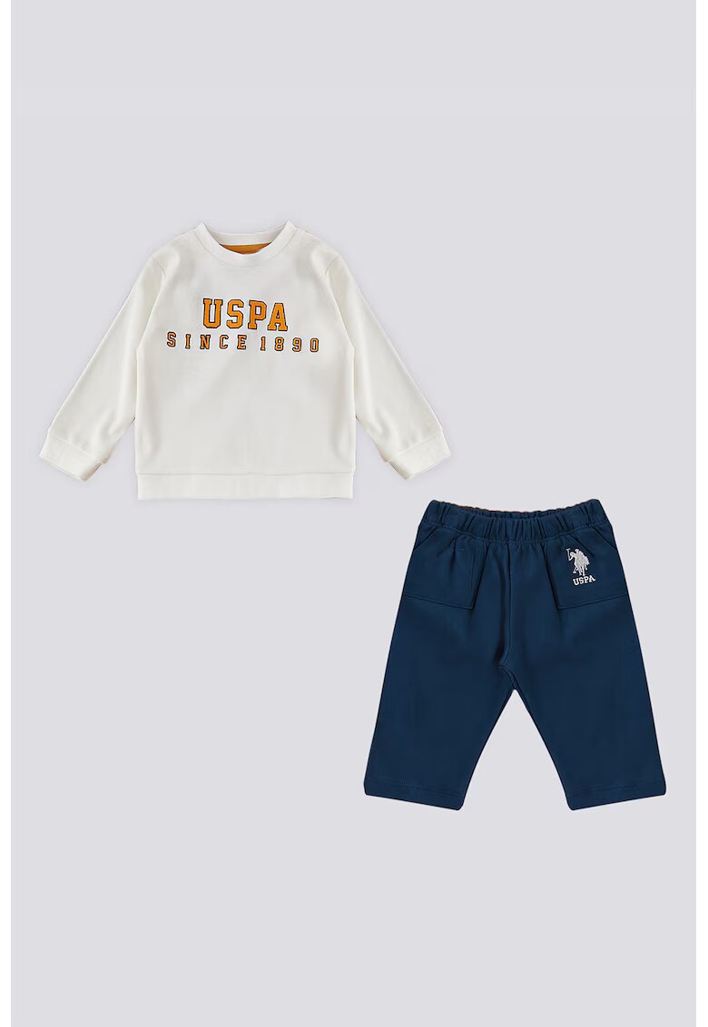 US Polo Assn Суитшърт и спортен панталон - 2 части - Крем/Тъмносин