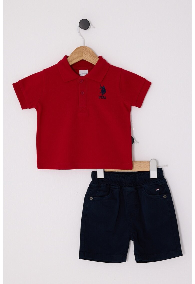 US Polo Assn Тениска с принт и панталон - 2 части - Червен/Черен