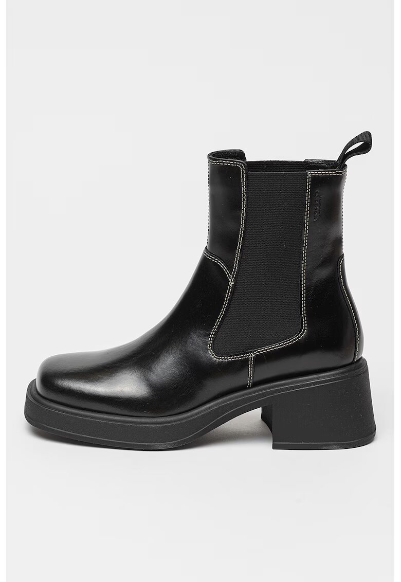Vagabond Shoemakers Кожени боти Chelsea с масивен ток - Избеляло черно