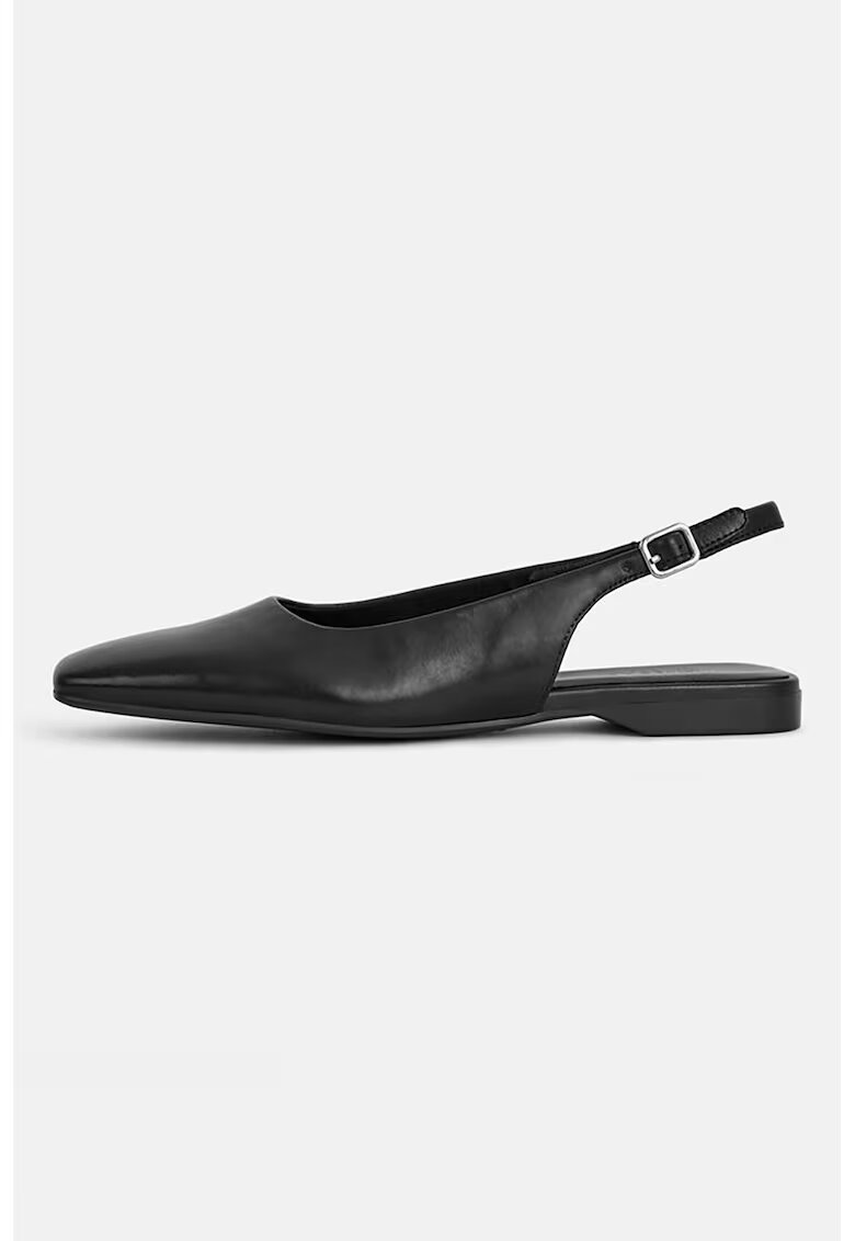 Vagabond Shoemakers Кожени пантофки Delia с квадратен връх и отворена пета - Черен
