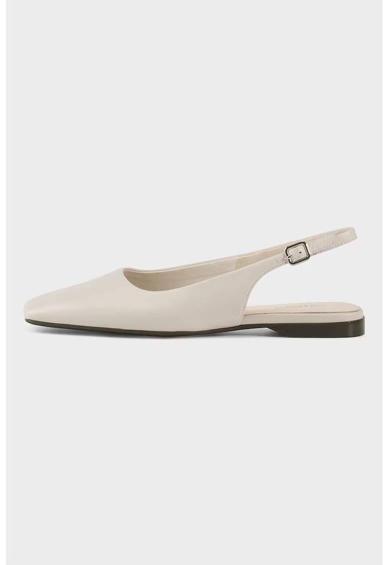 Vagabond Shoemakers Кожени пантофки Delia с квадратен връх и отворена пета - Мръснобял