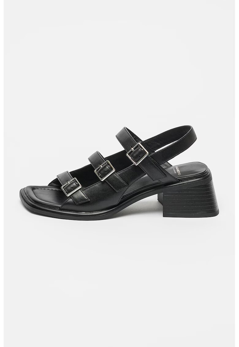 Vagabond Shoemakers Кожени сандали Ines с тока - Черен