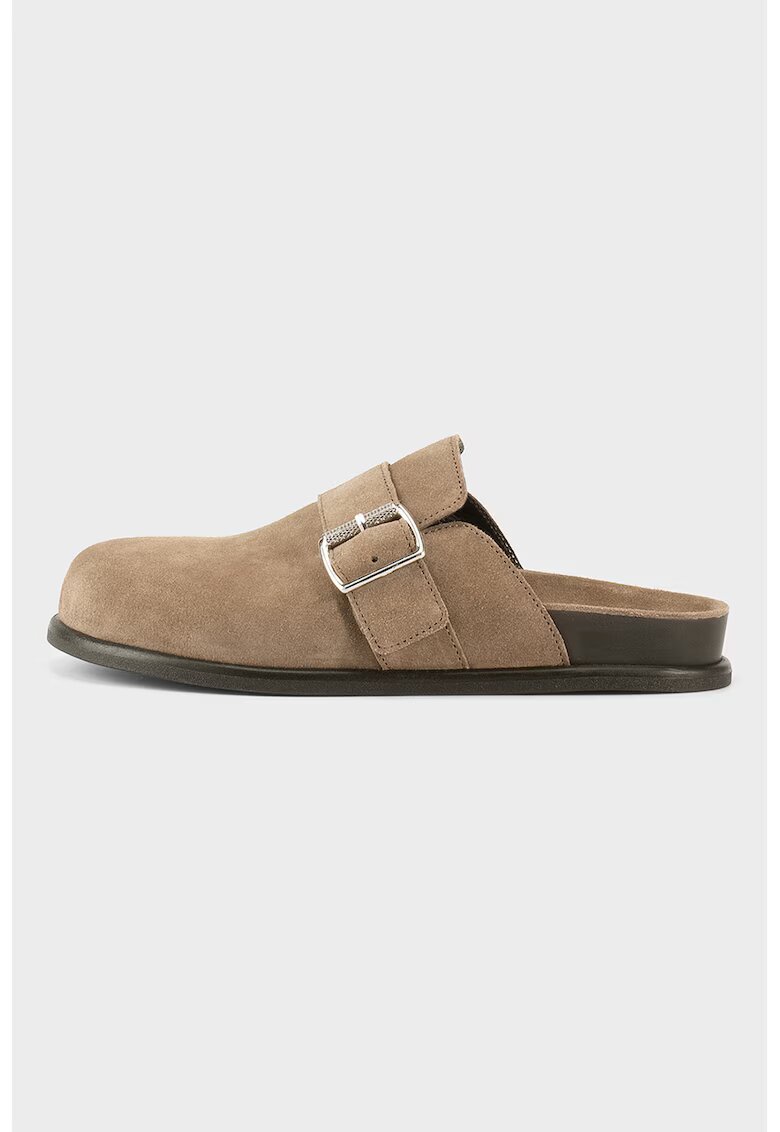 Vagabond Shoemakers Велурено сабо с декоративна тока - Бежов
