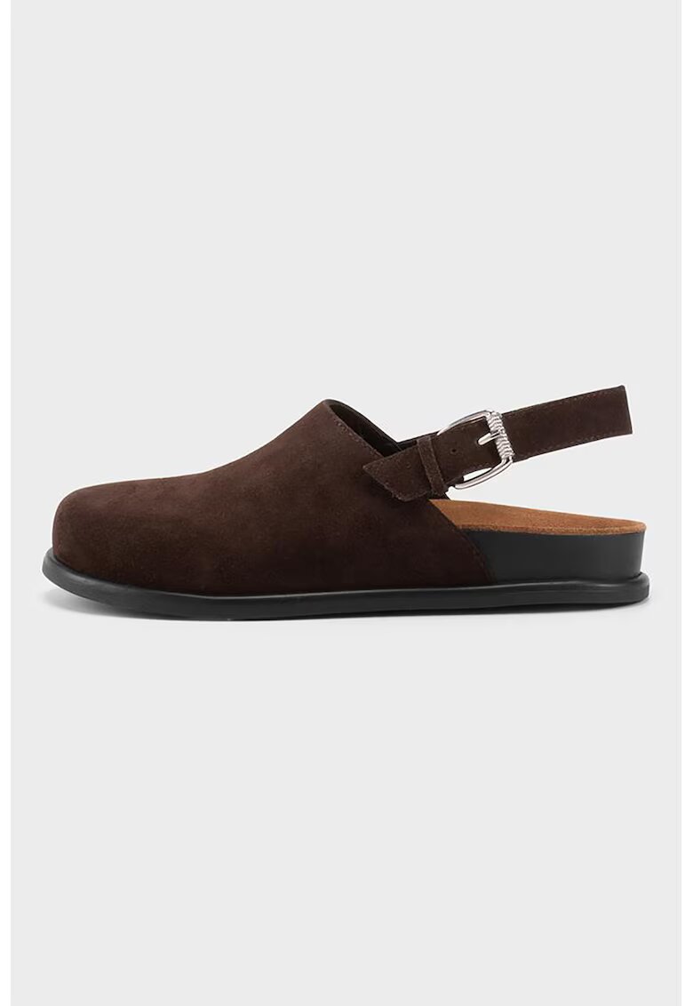 Vagabond Shoemakers Велурено сабо с отворена пета - Тъмнокафяв