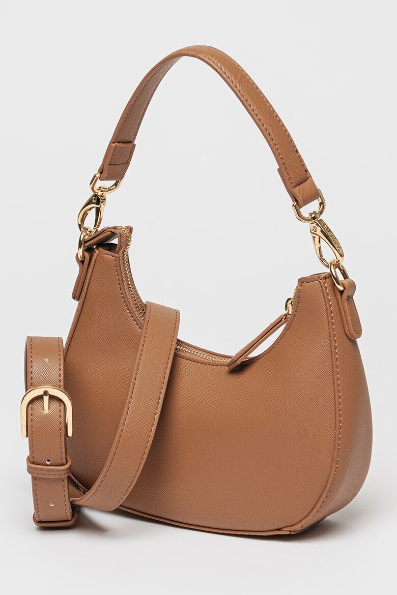 Valentino Bags Чанта Half-Moon Zero от еко кожа с отделяща се презрамка с лого Кафяв
