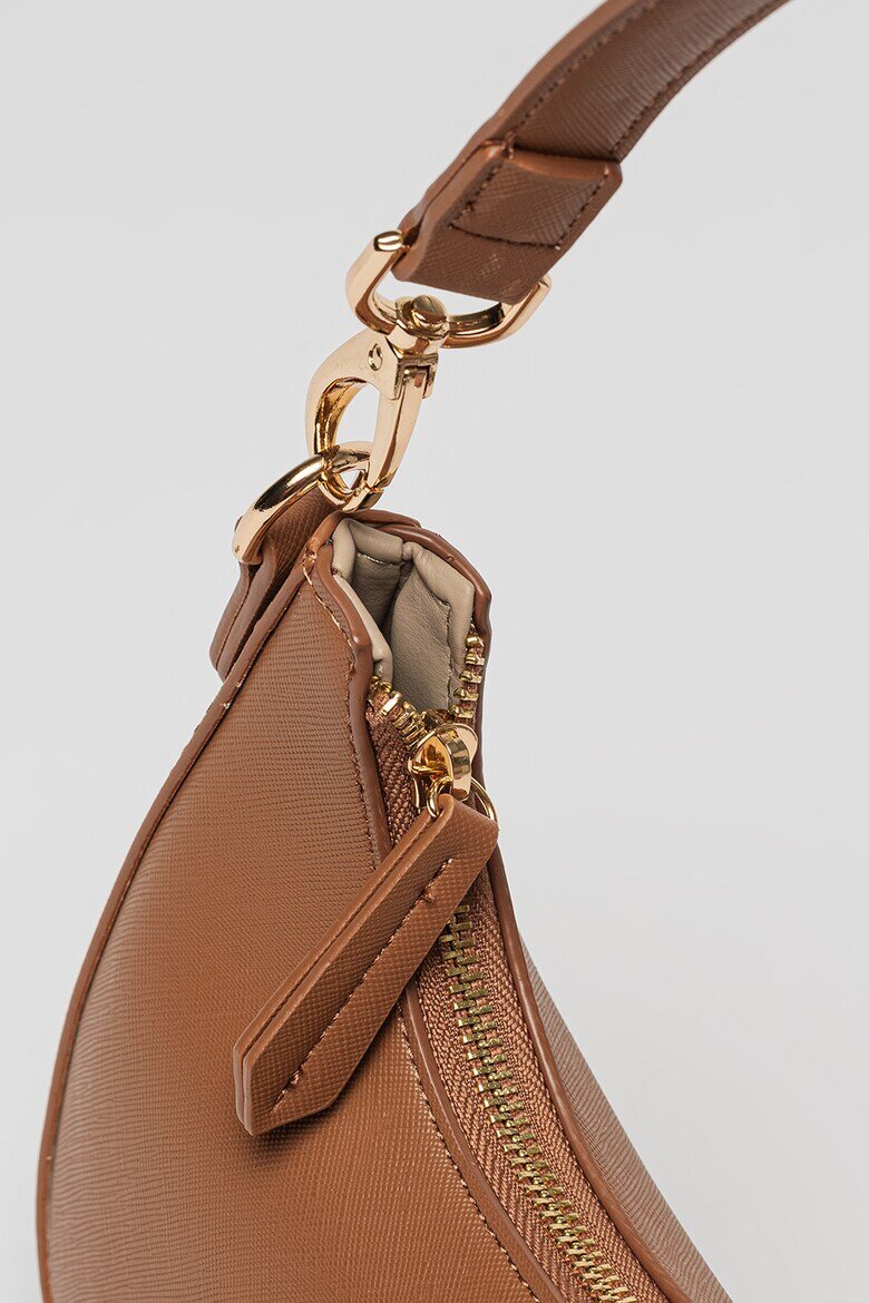 Valentino Bags Чанта Half-Moon Zero от еко кожа с отделяща се презрамка с лого Кафяв