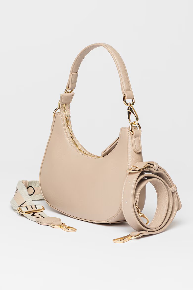 Valentino Bags Чанта Half-Moon Zero от еко кожа с отделяща се презрамка с лого Светло кафяво