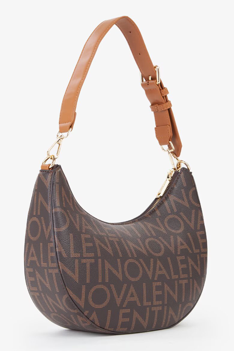 Valentino Bags Чанта от еко кожа с лого Тъмнокафяв/Светлокафяв