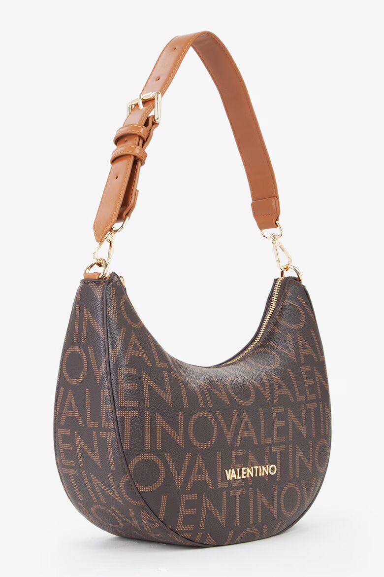 Valentino Bags Чанта от еко кожа с лого Тъмнокафяв/Светлокафяв