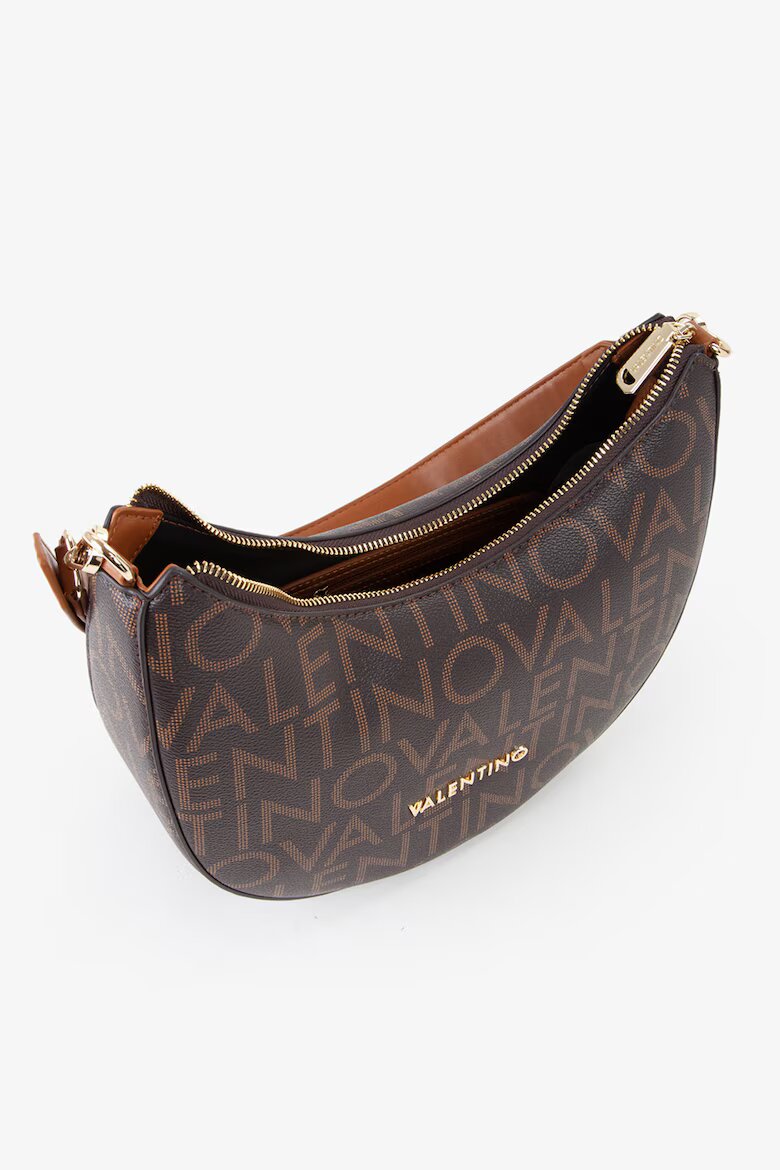 Valentino Bags Чанта от еко кожа с лого Тъмнокафяв/Светлокафяв