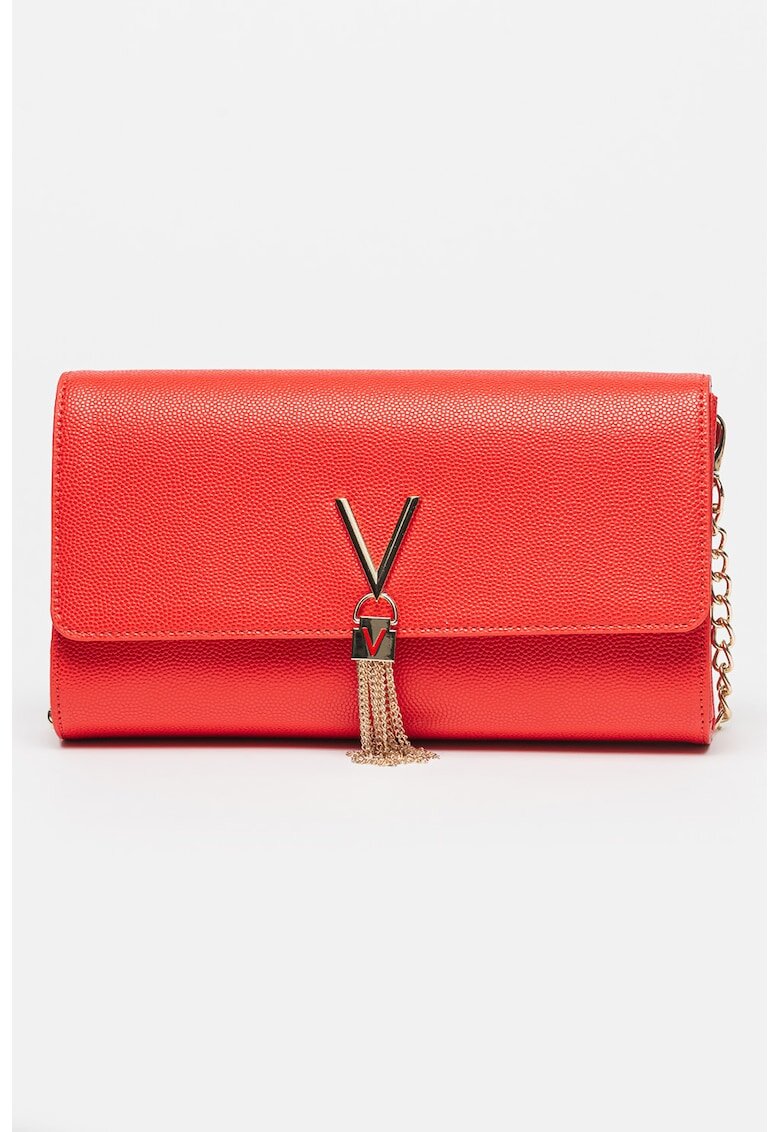 Valentino Bags Клъч Divina с презрамка с верижка - Червен