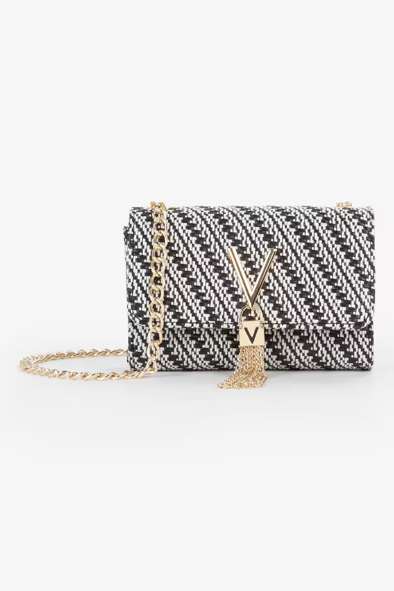 Valentino Bags Клъч Divina Summer с презрамка с верижка Бял/Черен