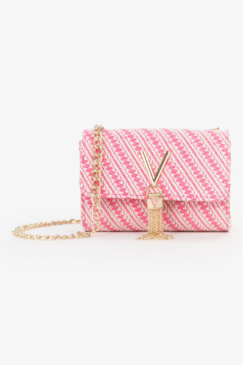 Valentino Bags Клъч Divina Summer с презрамка с верижка Бял/Фуксия