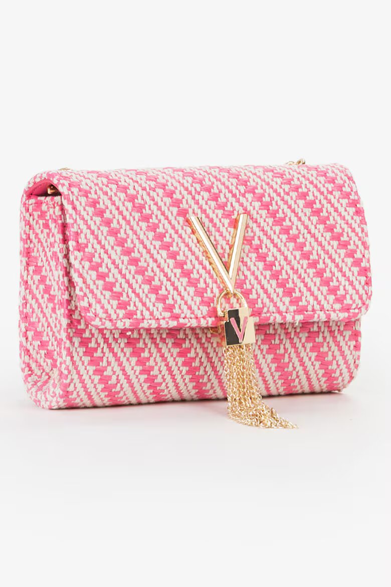 Valentino Bags Клъч Divina Summer с презрамка с верижка Бял/Фуксия