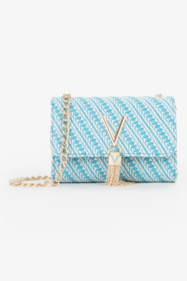 Valentino Bags Клъч Divina Summer с презрамка с верижка Бял/Тюркоаз